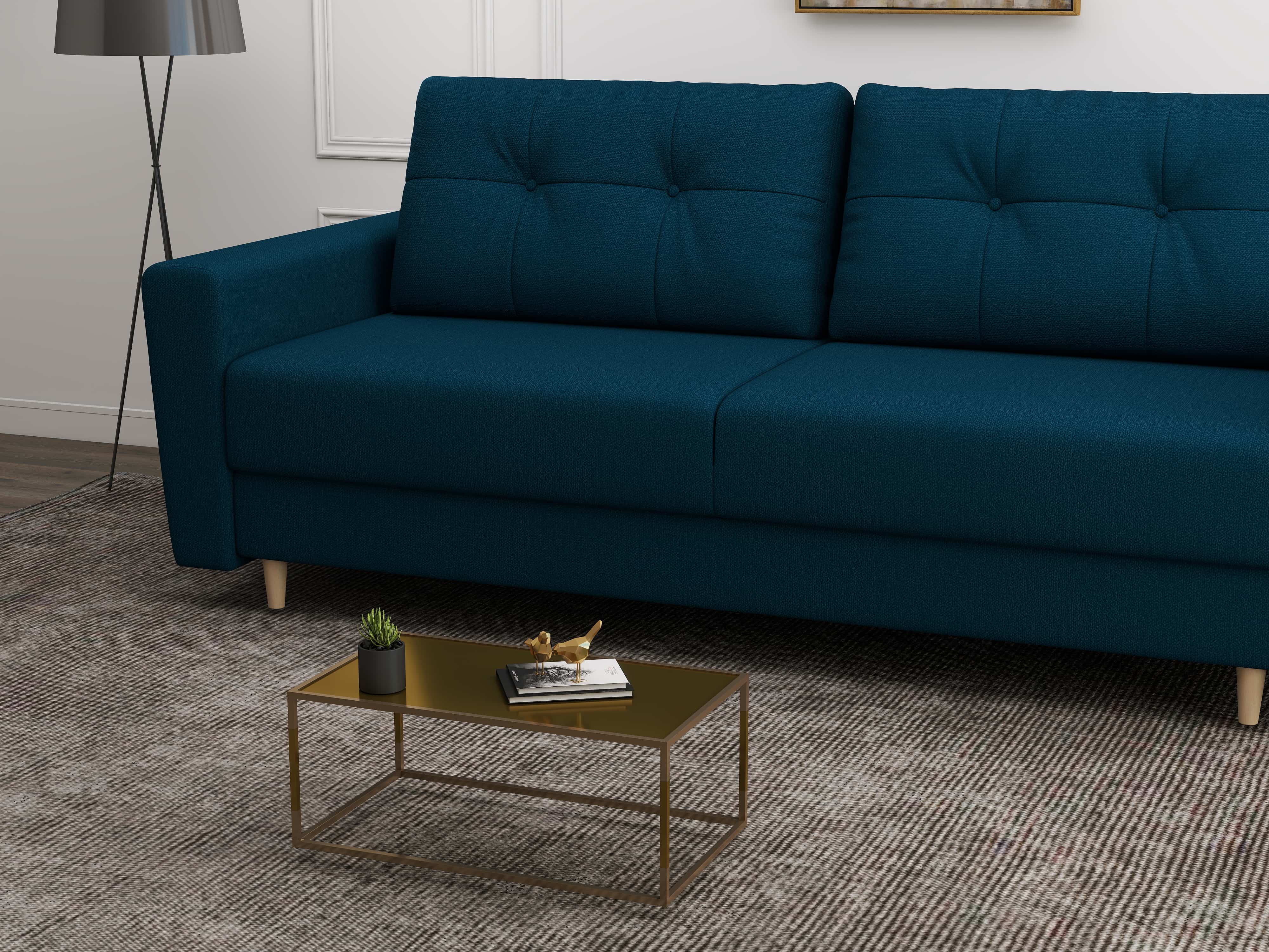 Canapea extensibilă dumonde cu ladă de depozitare si sezut confortabil din spuma HR, Summer Enjoy Petrol 225x100 cm fabrica