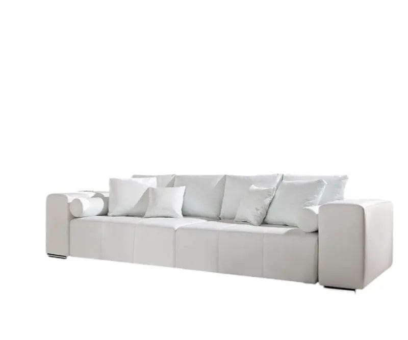 Canapea extensibilă dumonde cu ladă de depozitare si sezut confortabil din spuma high-density, Marbela White XXL 295x120 cm