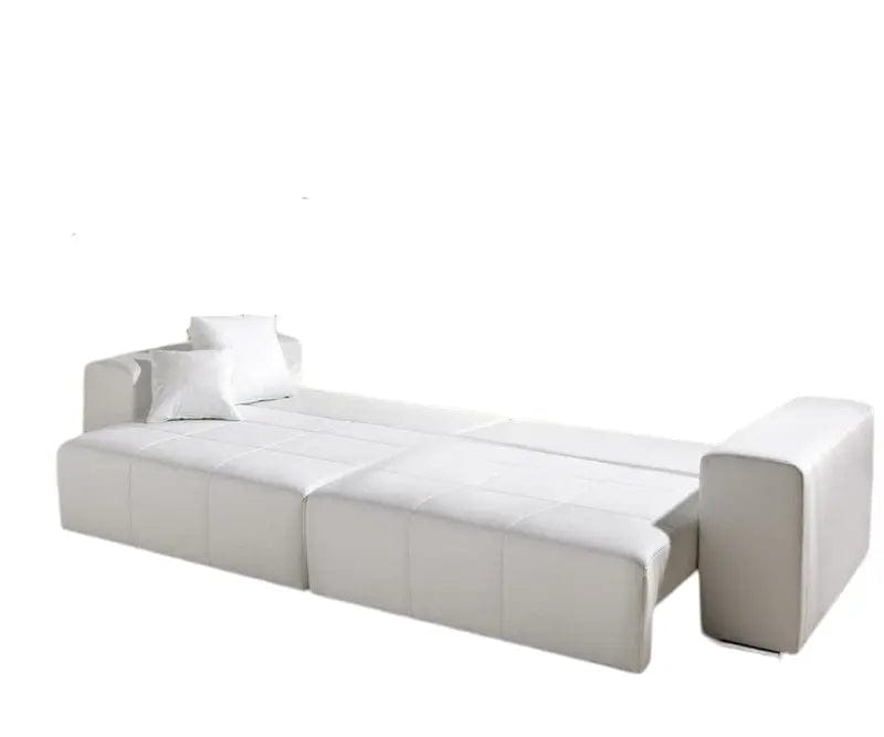 Canapea extensibilă dumonde cu ladă de depozitare si sezut confortabil din spuma high-density, Marbela White XXL 295x120 cm