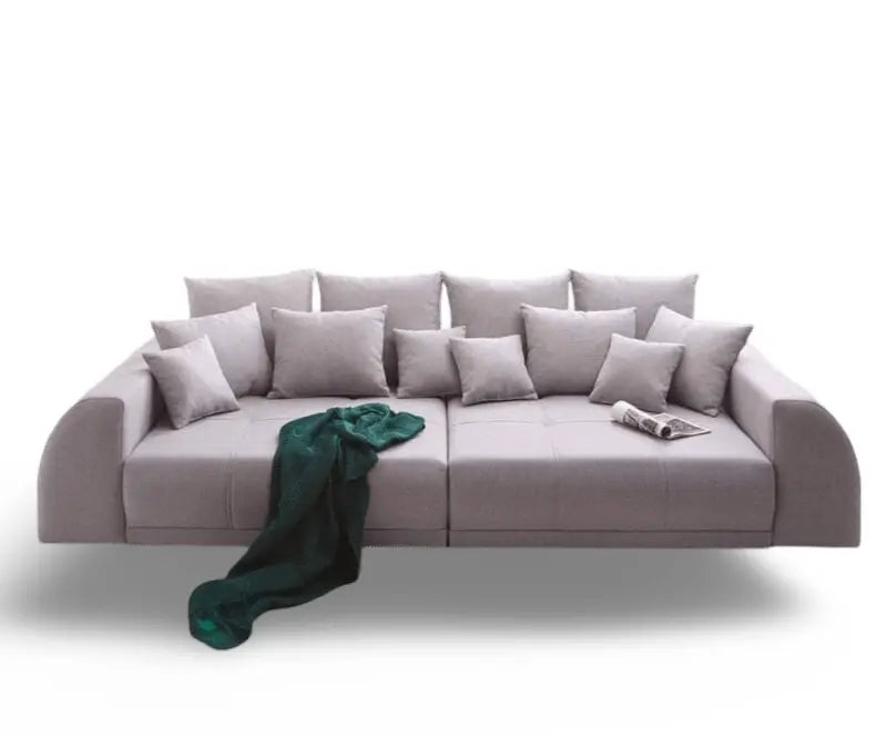 Canapea extensibilă dumonde cu 2 lăzi de depozitare si sezut confortabil din spuma high-density, Verona Enjoy Grey 310x120 cm cu taburet inclus