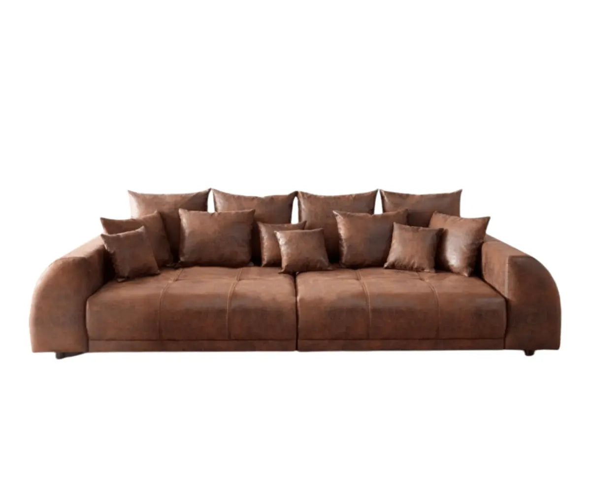 Canapea extensibilă dumonde cu 2 lăzi de depozitare si sezut confortabil din spuma high-density, Verona Madagaskar Brown 310x120 cm