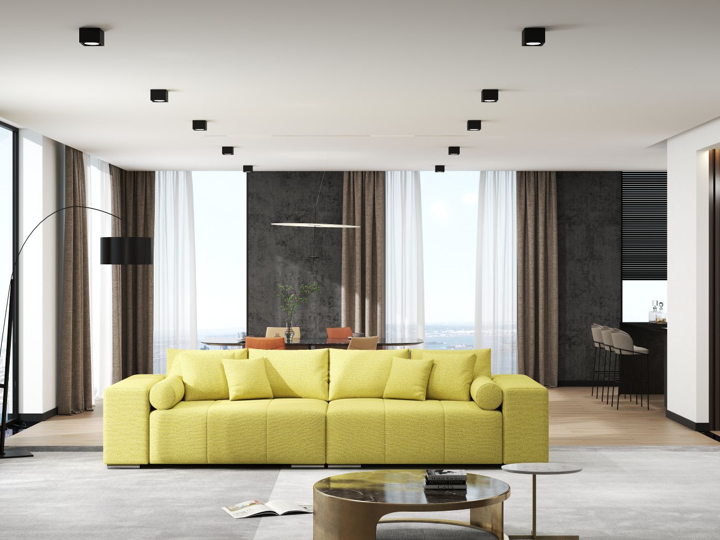 Canapea extensibilă dumonde cu ladă de depozitare si sezut confortabil din spuma HR, Marbela Enjoy Lux Green XXL 295x100 cm fabrica