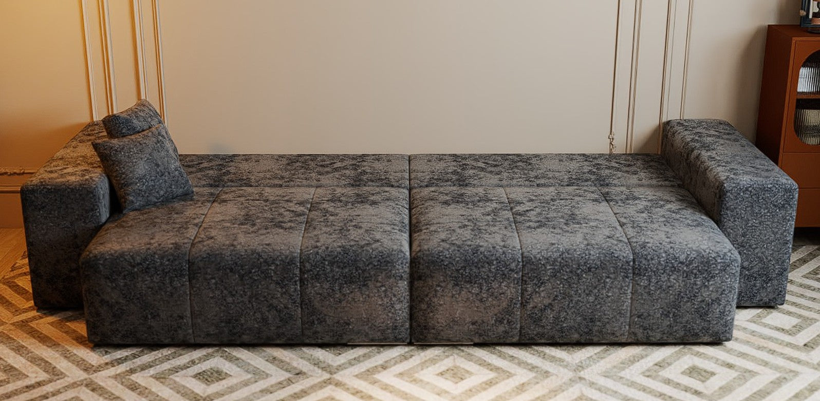 Canapea extensibilă dumonde cu ladă de depozitare si sezut confortabil din spuma HR, Marbela Euphoria Black XXL 295x100 cm fabrica