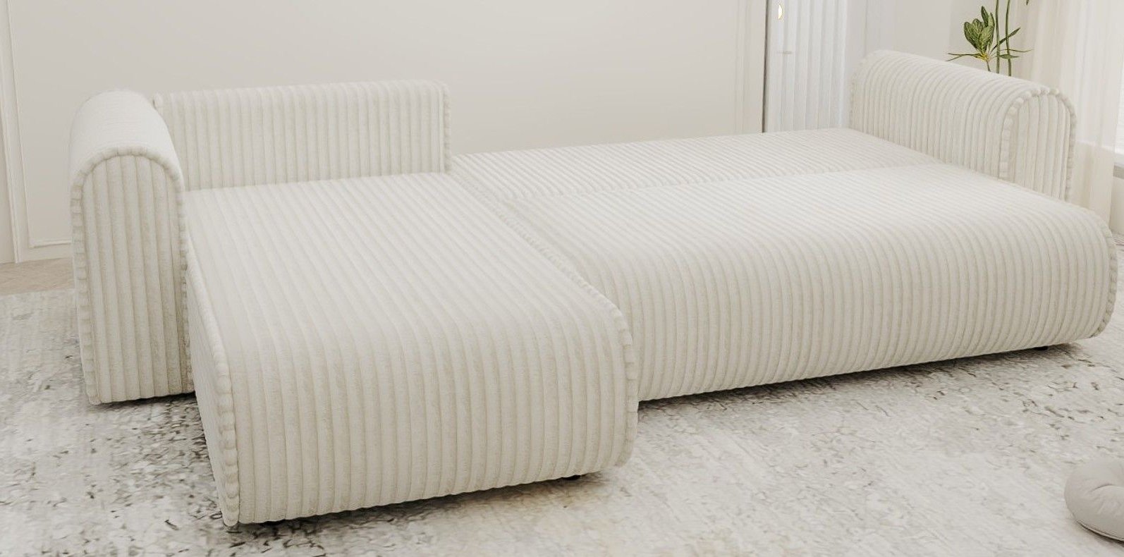 Colțar extensibil dumonde cu ladă de depozitare si sezut confortabil din spuma high-density, Monaco XL Tilia Grafit 340x185 cm