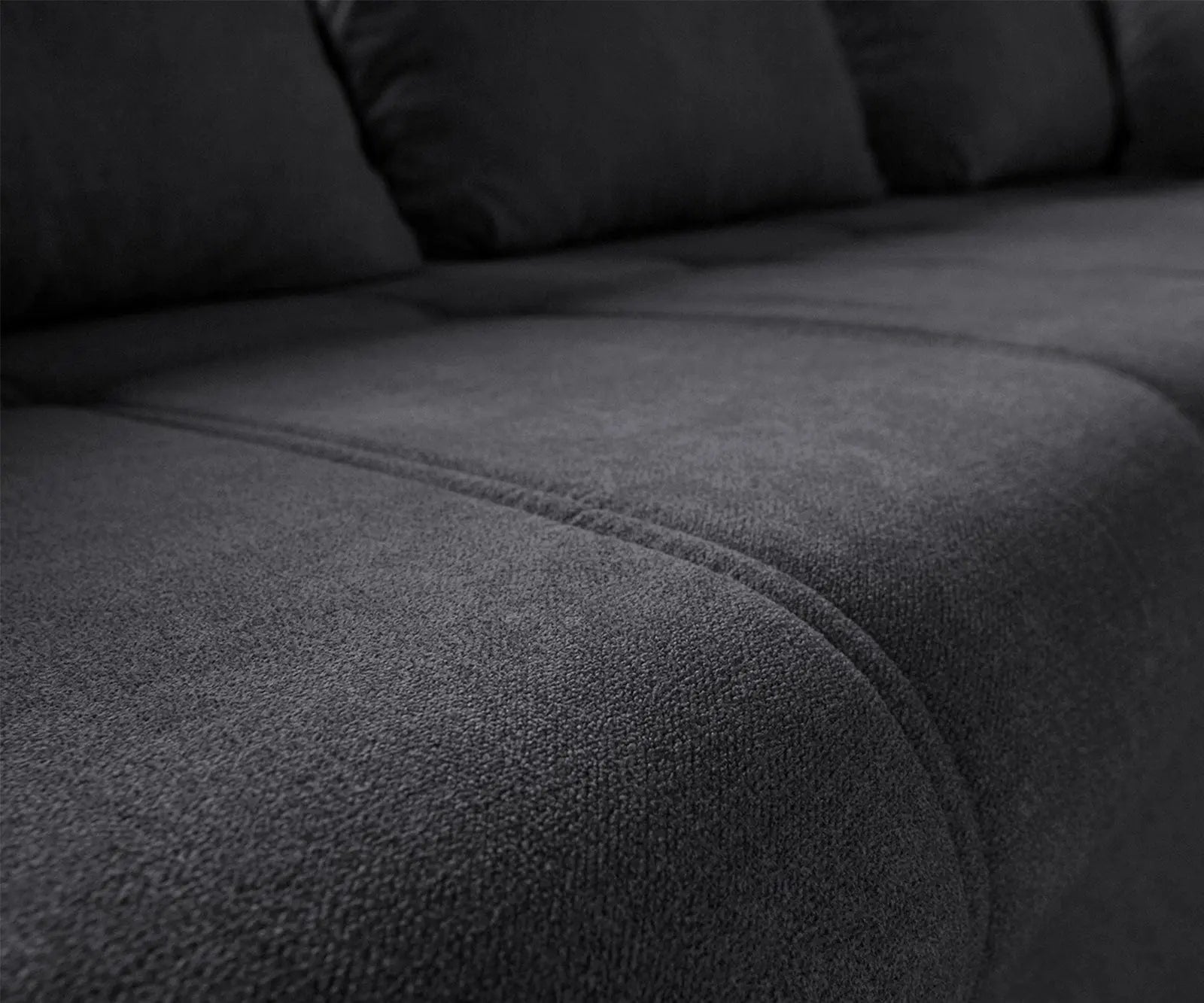 Colțar extensibil dumonde cu ladă de depozitare si sezut confortabil din spuma high-density, Loana Enjoy Grafit II 270x185 cm