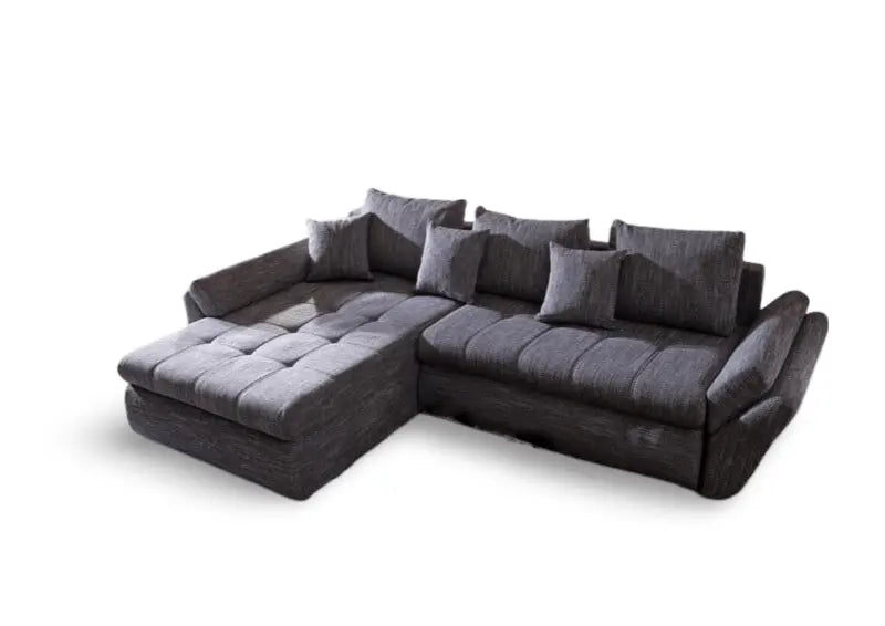 Colțar extensibil dumonde cu ladă de depozitare si sezut confortabil din spuma high-density, Loana Magma Grey 270x185 cm