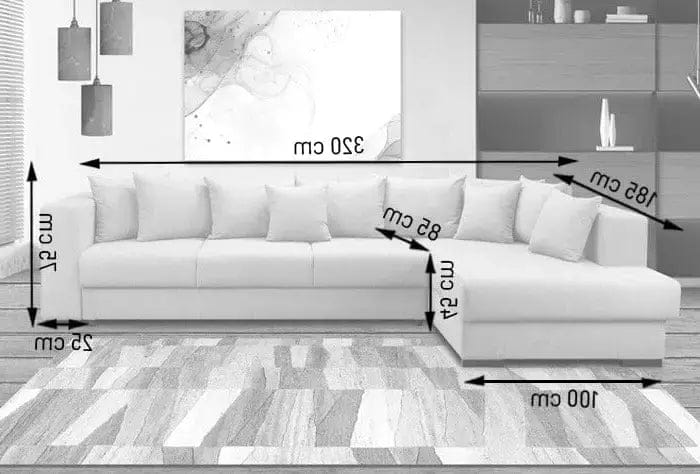Colțar extensibil dumonde cu ladă de depozitare si sezut confortabil din spuma HR, Gloria Mint II 320x183 cm Fabrica