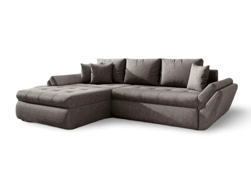 Colțar extensibil dumonde cu ladă de depozitare si sezut confortabil din spuma high-density, Loana Enjoy Kaki II 270x185 cm