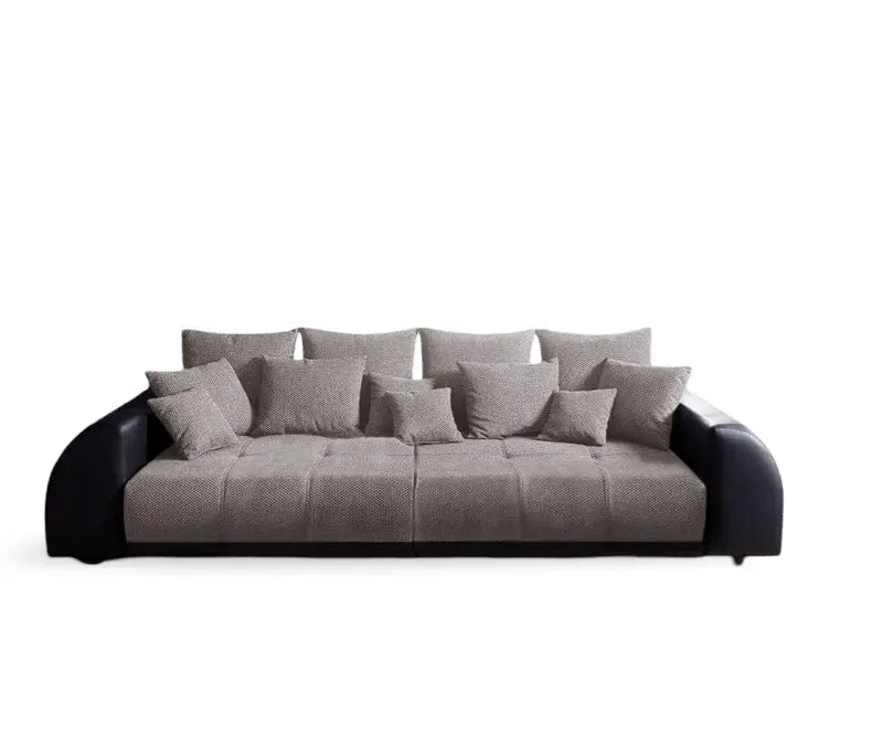 Canapea extensibilă dumonde cu 2 lăzi de depozitare si sezut confortabil din spuma high-density, Verona Magma Black 310x120 cm