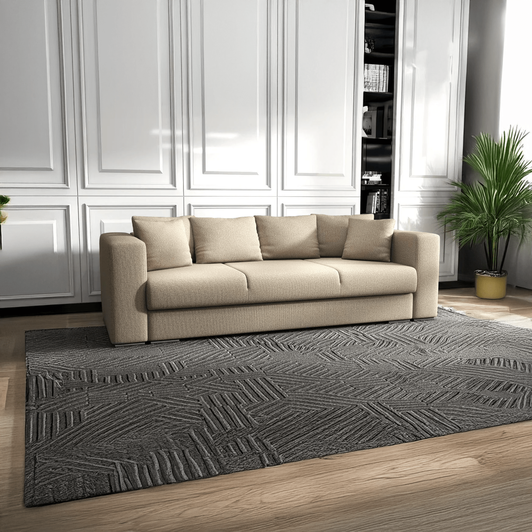 Canapea extensibilă dumonde cu ladă de depozitare si sezut confortabil din spuma HR, Gloria Enjoy Camel 240x100 cm Fabrica