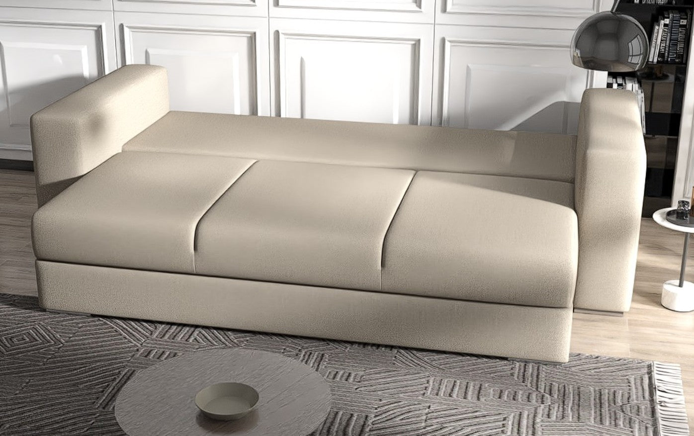 Canapea extensibilă dumonde cu ladă de depozitare si sezut confortabil din spuma HR, Gloria Enjoy Camel 240x100 cm Fabrica