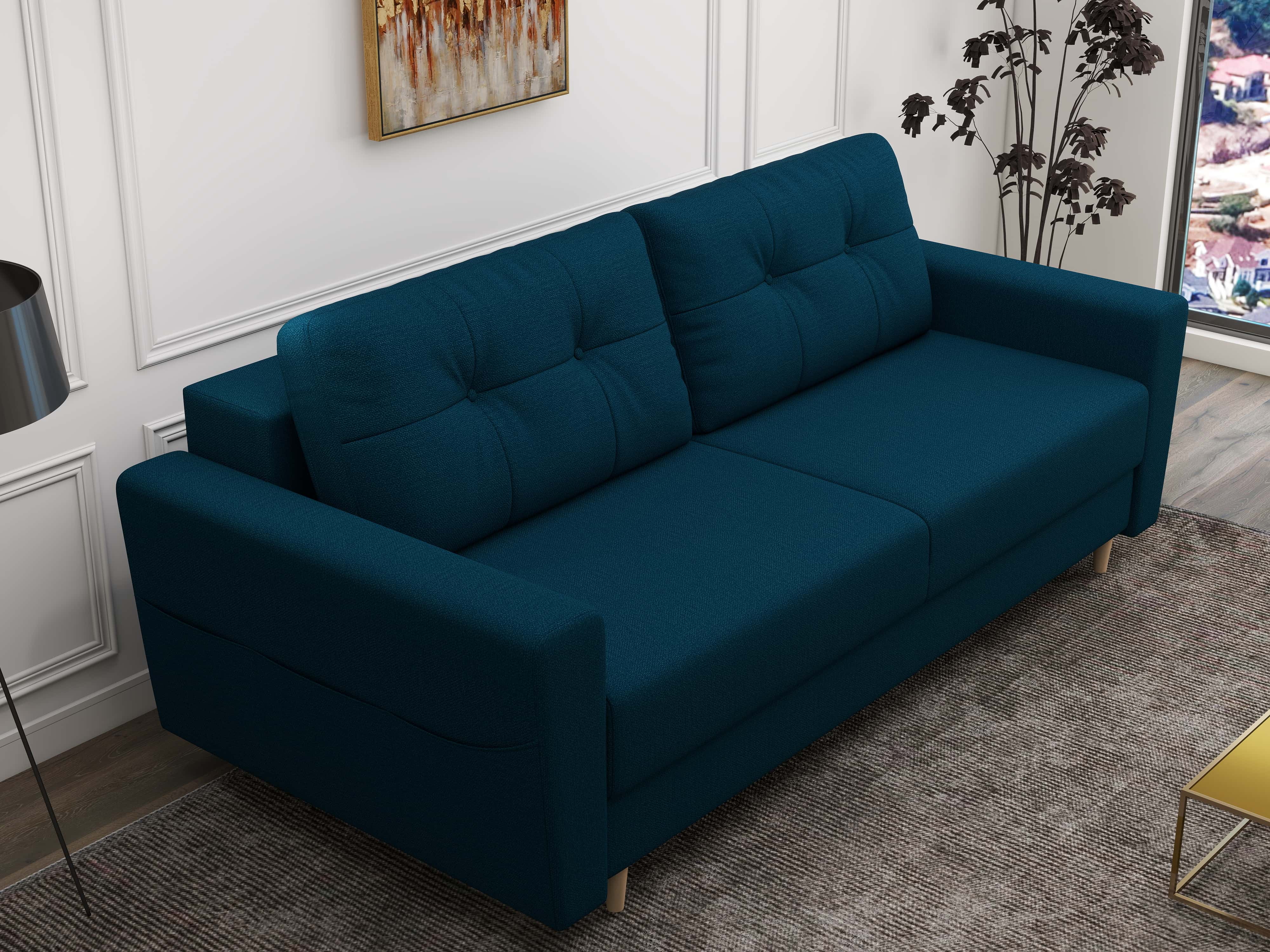 Canapea extensibilă dumonde cu ladă de depozitare si sezut confortabil din spuma HR, Summer Enjoy Petrol 225x100 cm fabrica