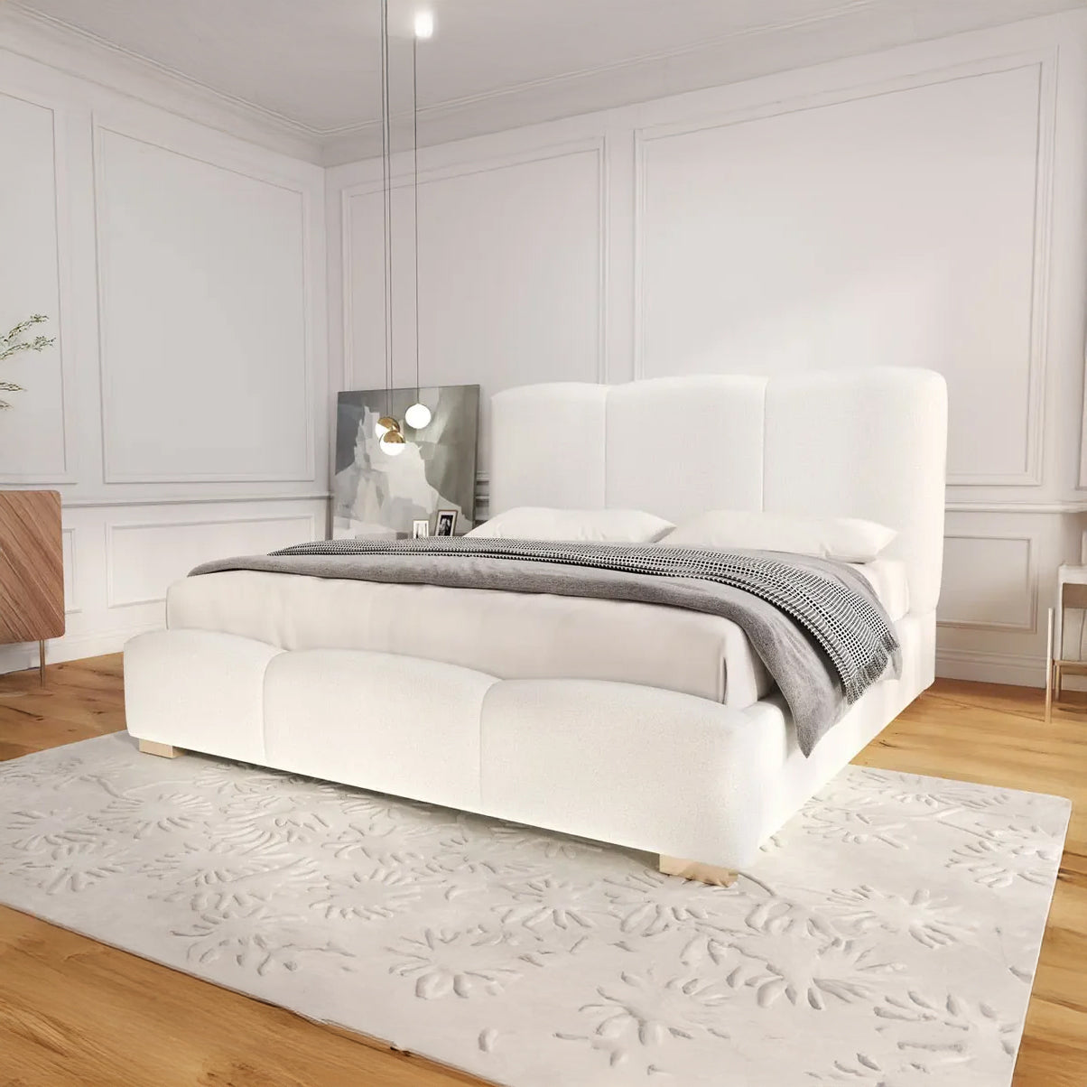 Dumonde kárpitozott ágy, fehér, Havana 180x200 cm, felnyitható ágyráccsal, tárolóval