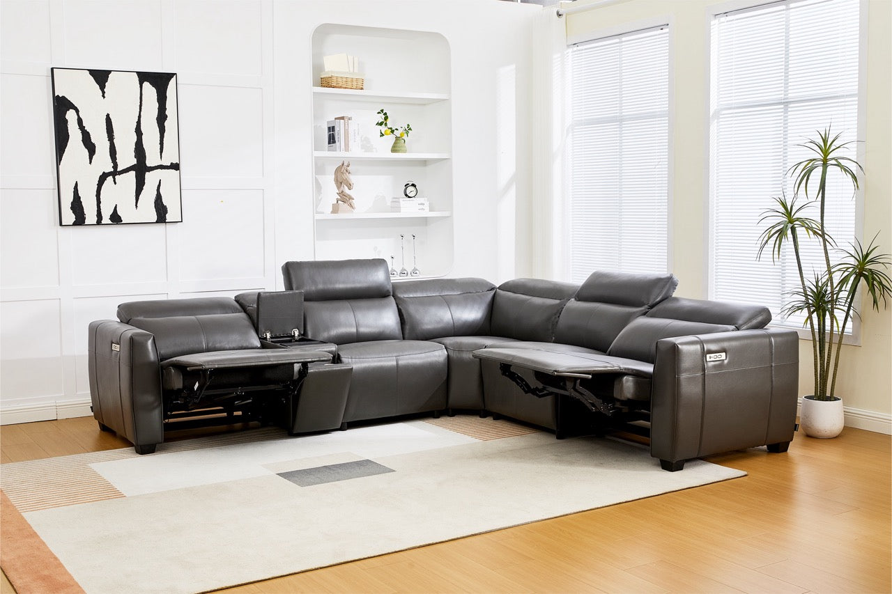 Dumonde sarokülő 2 elektromos relax funkcióval, állítható fejtámlákkal, vezeték nélküli töltéssel, pohártartóval Valen 334x83cm