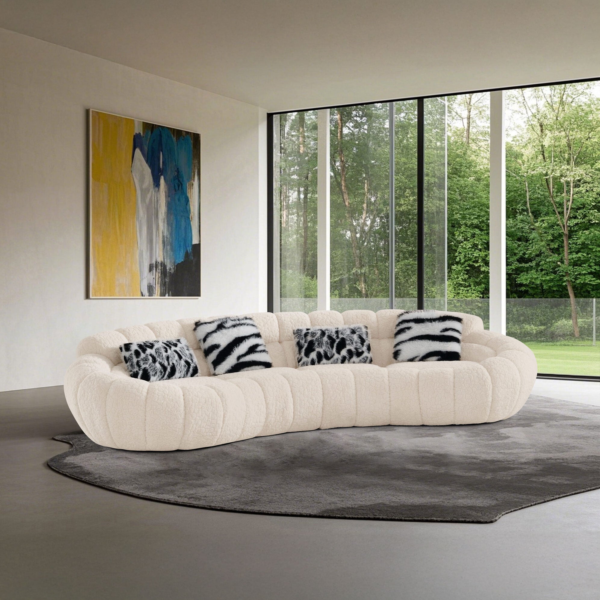 Dumonde félkör alakú kanapé kényelmes HR habszivacs ülőrésszel, Layan 338x148 cm