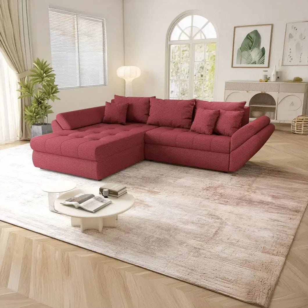 Colțar extensibil dumonde cu ladă de depozitare si sezut confortabil din spuma HR, Loana Enjoy Winery 270x185 cm Fabrica