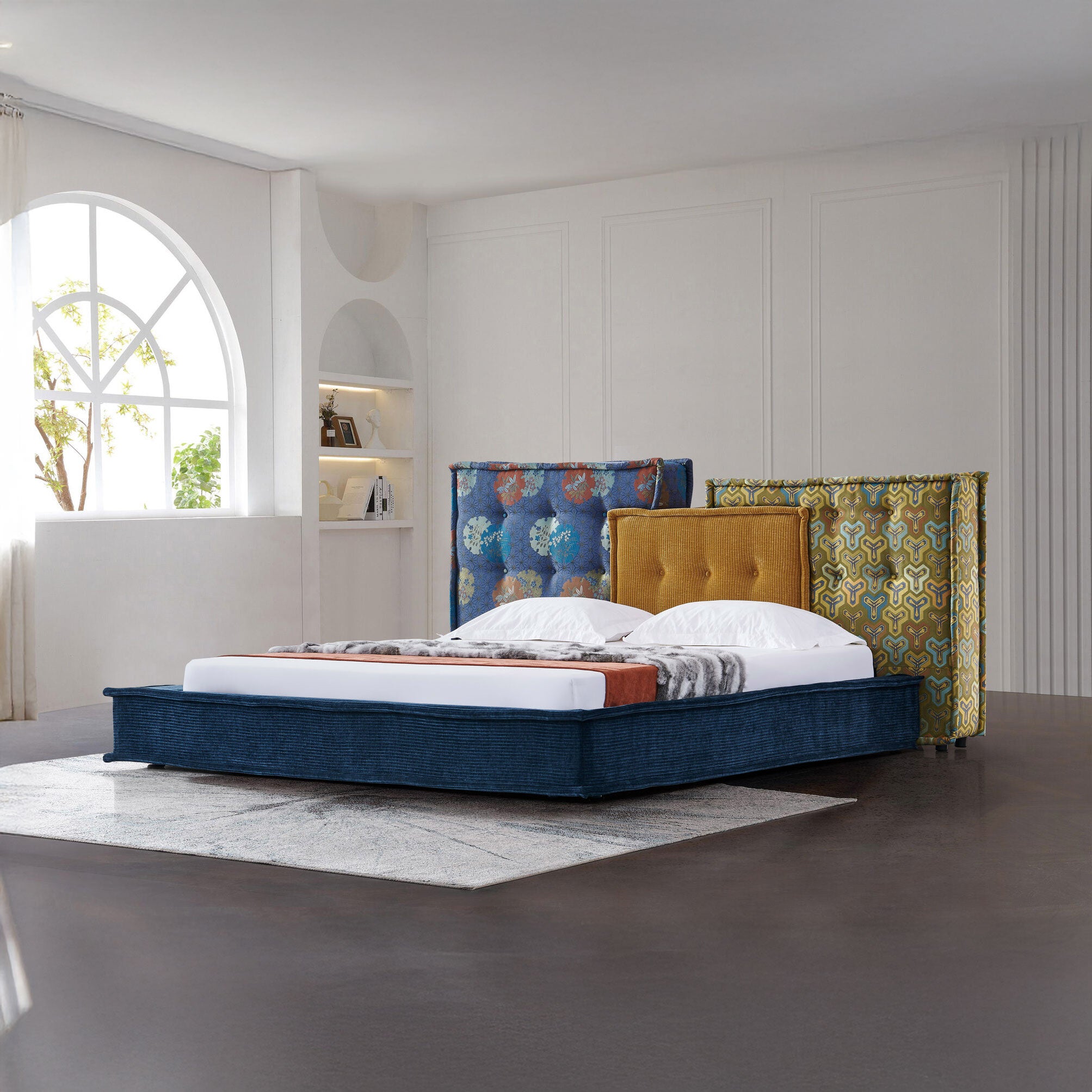 Dumonde hálószobai ágy, kárpitozott Odyssey 180x200 cm