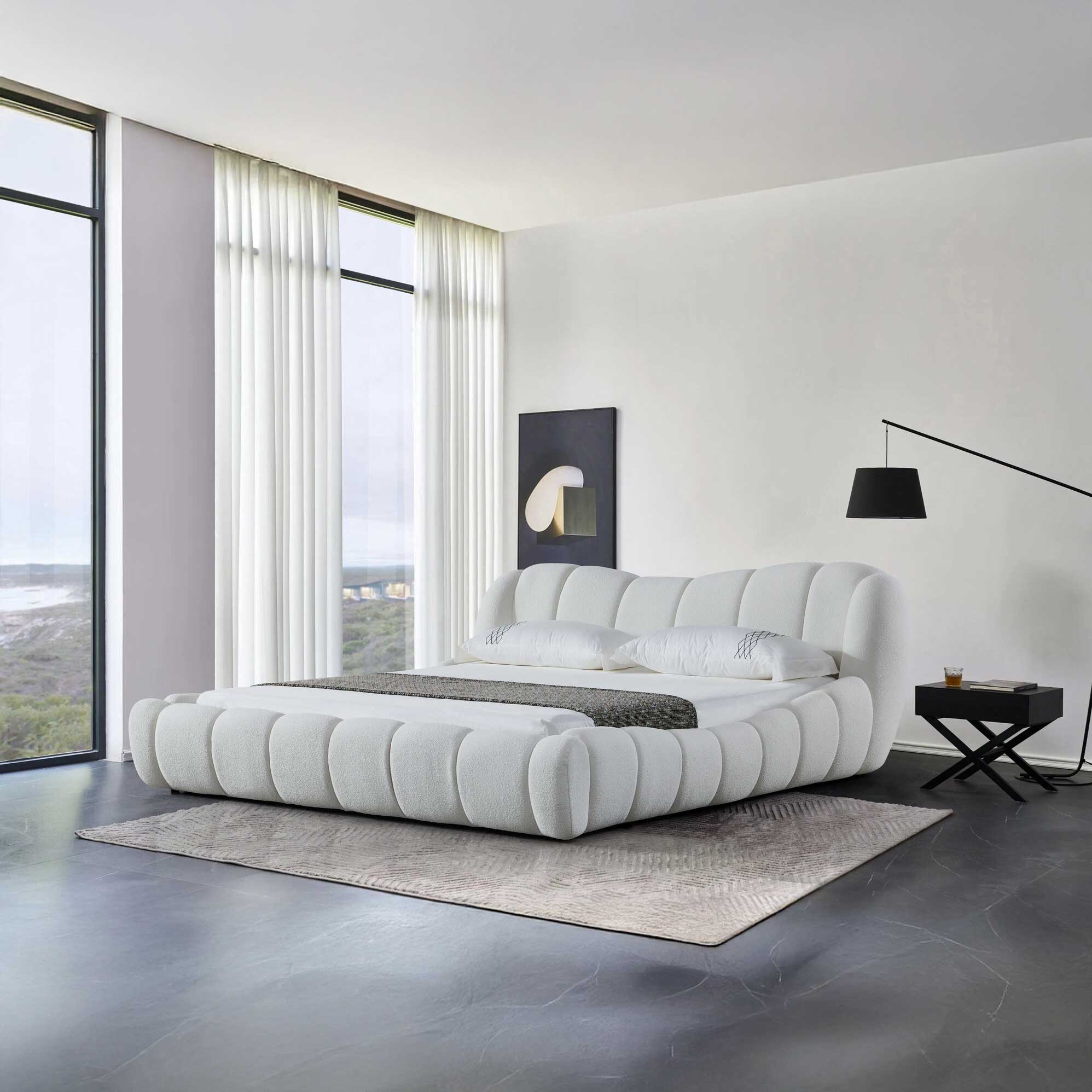 Dumonde Royal kárpitozott ágy, fehér, 180x200 cm