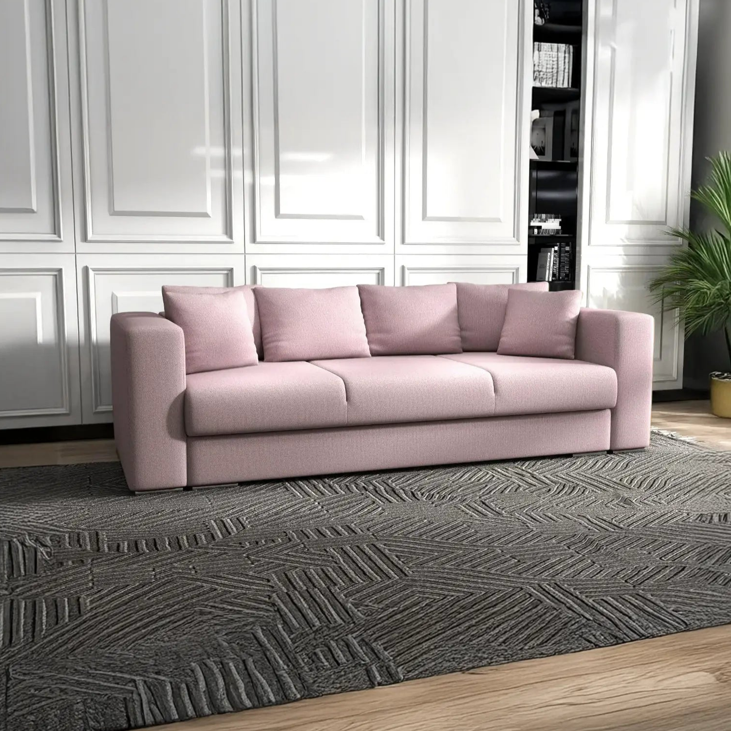 Canapea extensibilă dumonde cu ladă de depozitare si sezut confortabil din spuma HR, Gloria Pink 240x100 cm Fabrica