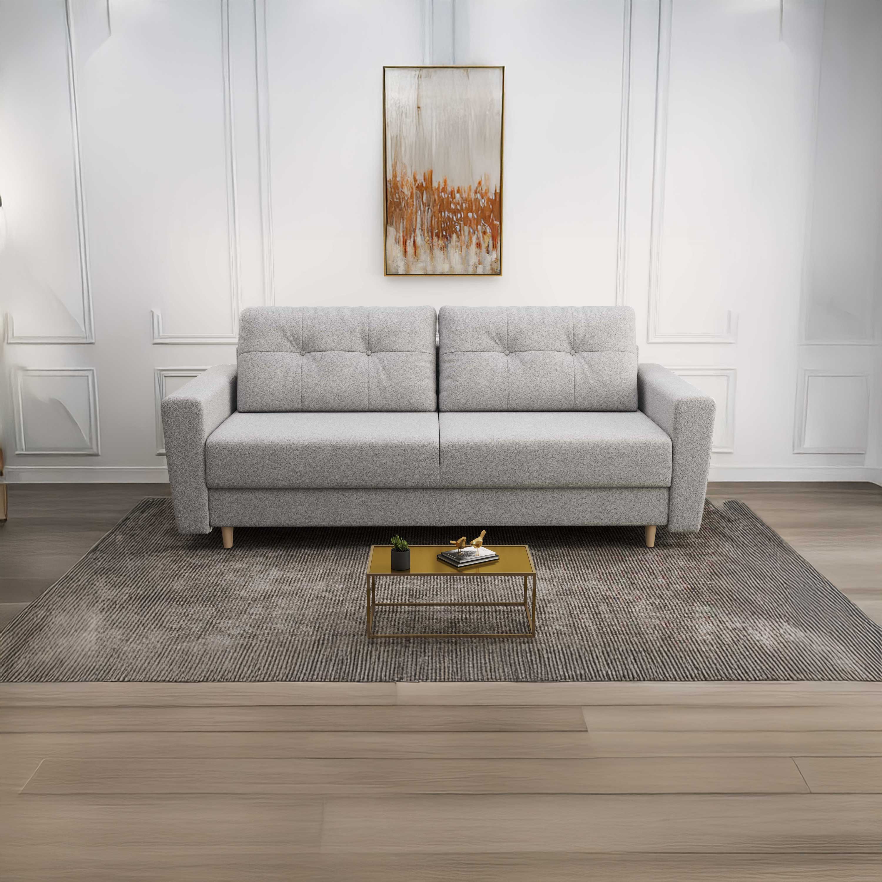 Canapea extensibilă dumonde cu ladă de depozitare si sezut confortabil din spuma HR, Summer Euphoria Dove 225x100 cm fabrica