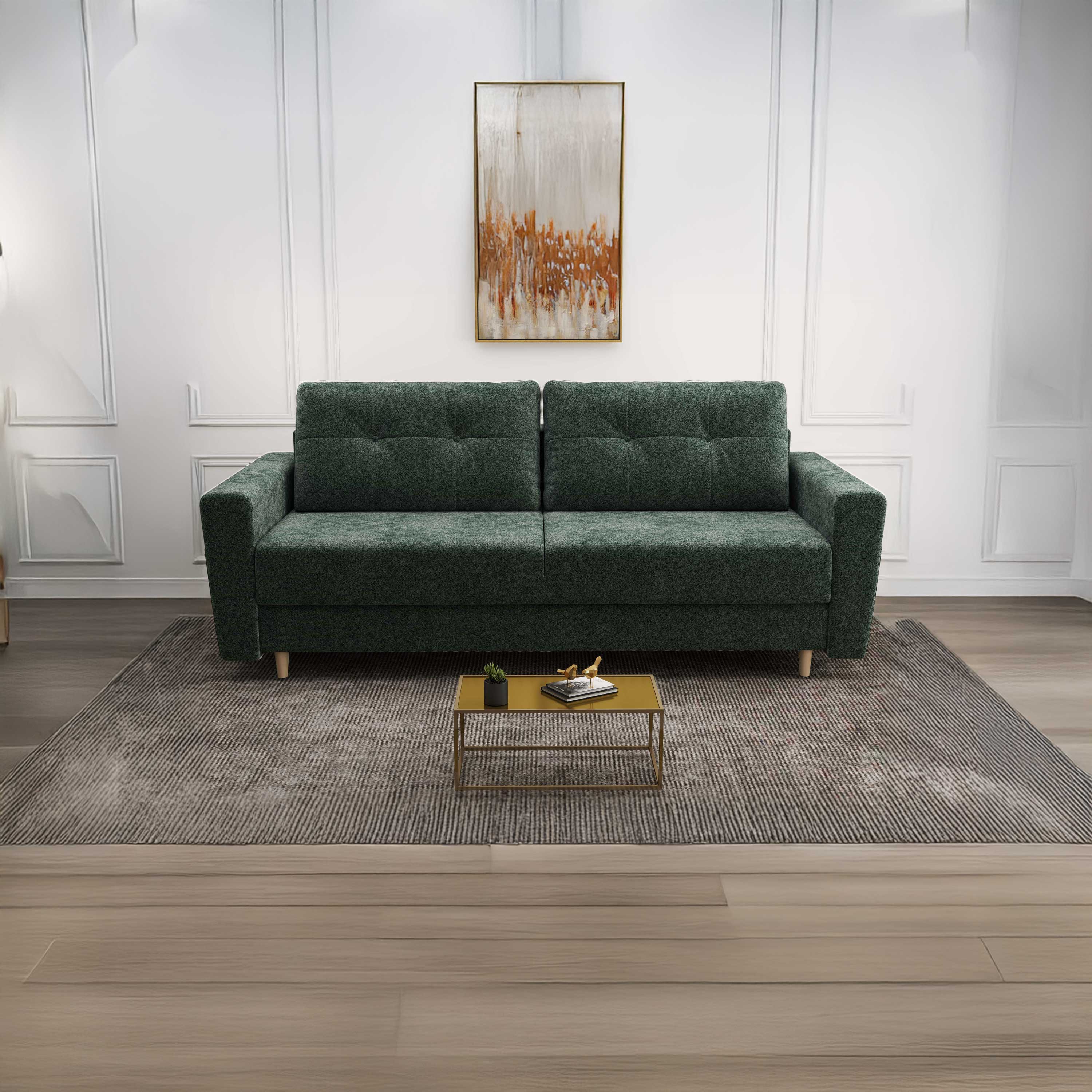 Canapea extensibilă dumonde cu ladă de depozitare si sezut confortabil din spuma HR, Summer Euphoria Verde 225x100 cm fabrica