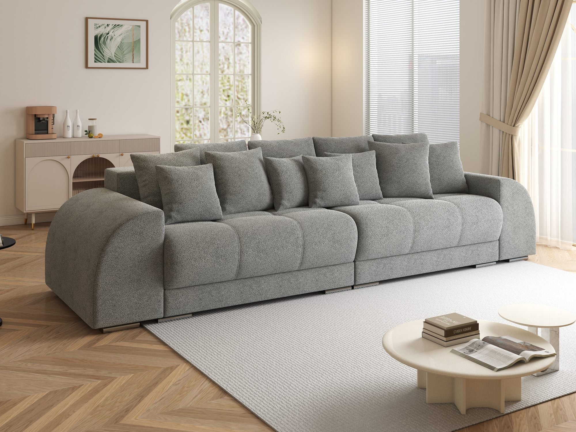 Canapea extensibilă dumonde cu 2 lăzi de depozitare si sezut confortabil din spuma high-density, Verona Quelle Gri 83 310x100 cm