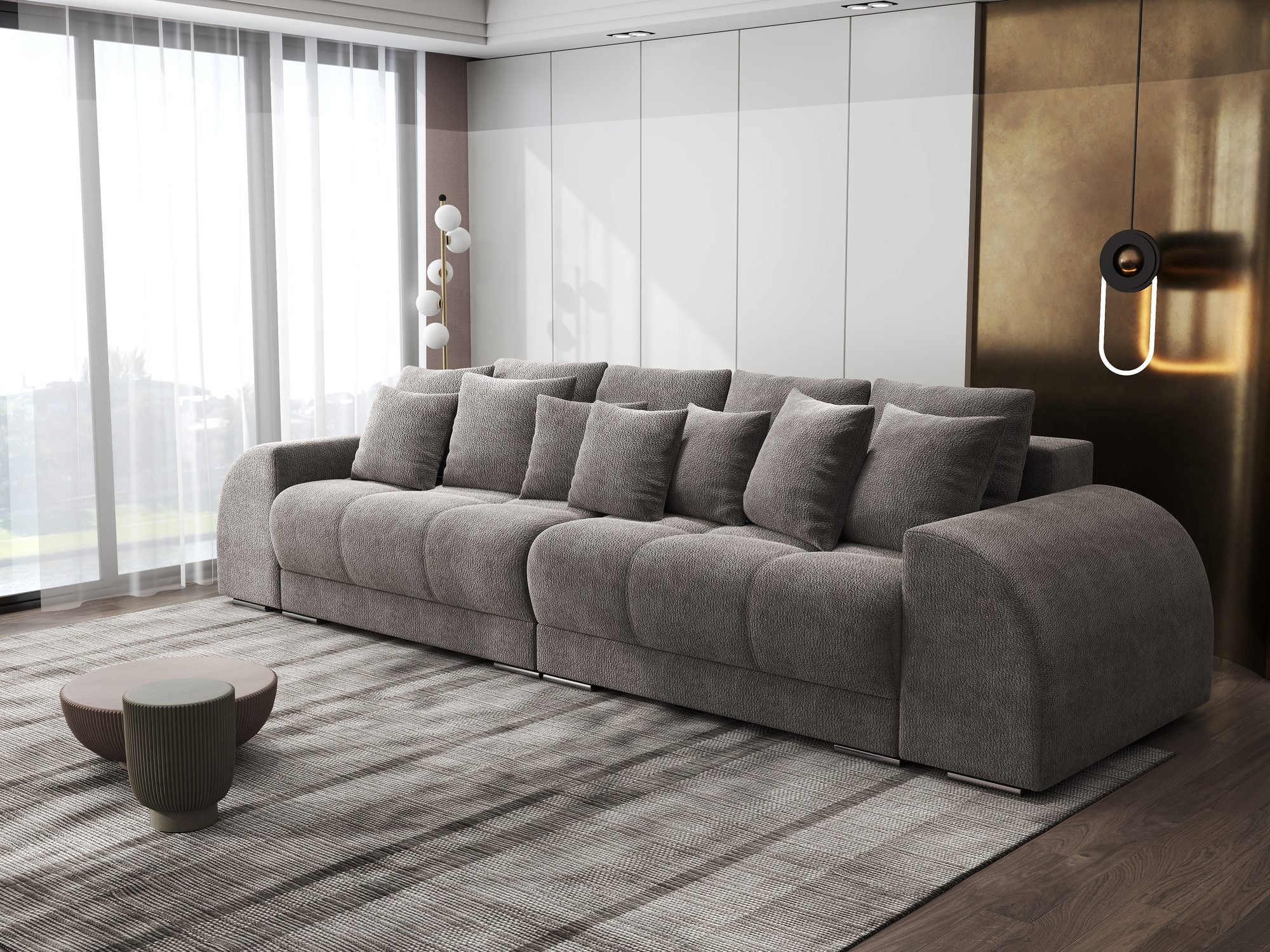 Canapea extensibilă dumonde cu 2 lăzi de depozitare si sezut confortabil din spuma high-density, Verona Vibe Maro 21 310x100 cm
