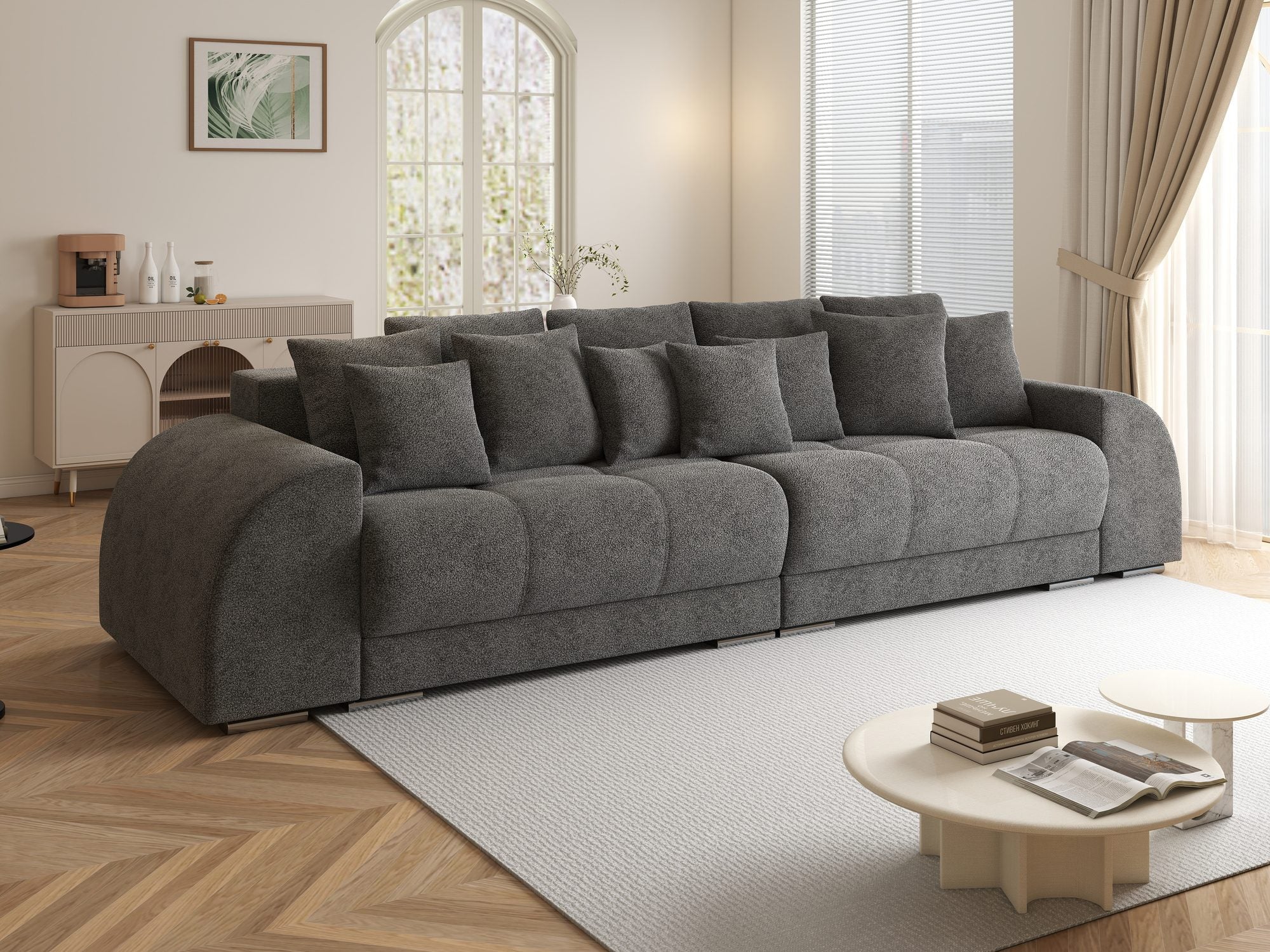 Canapea extensibilă dumonde cu 2 lăzi de depozitare si sezut confortabil din spuma high-density, Verona Quelle Gri 92 310x100 cm