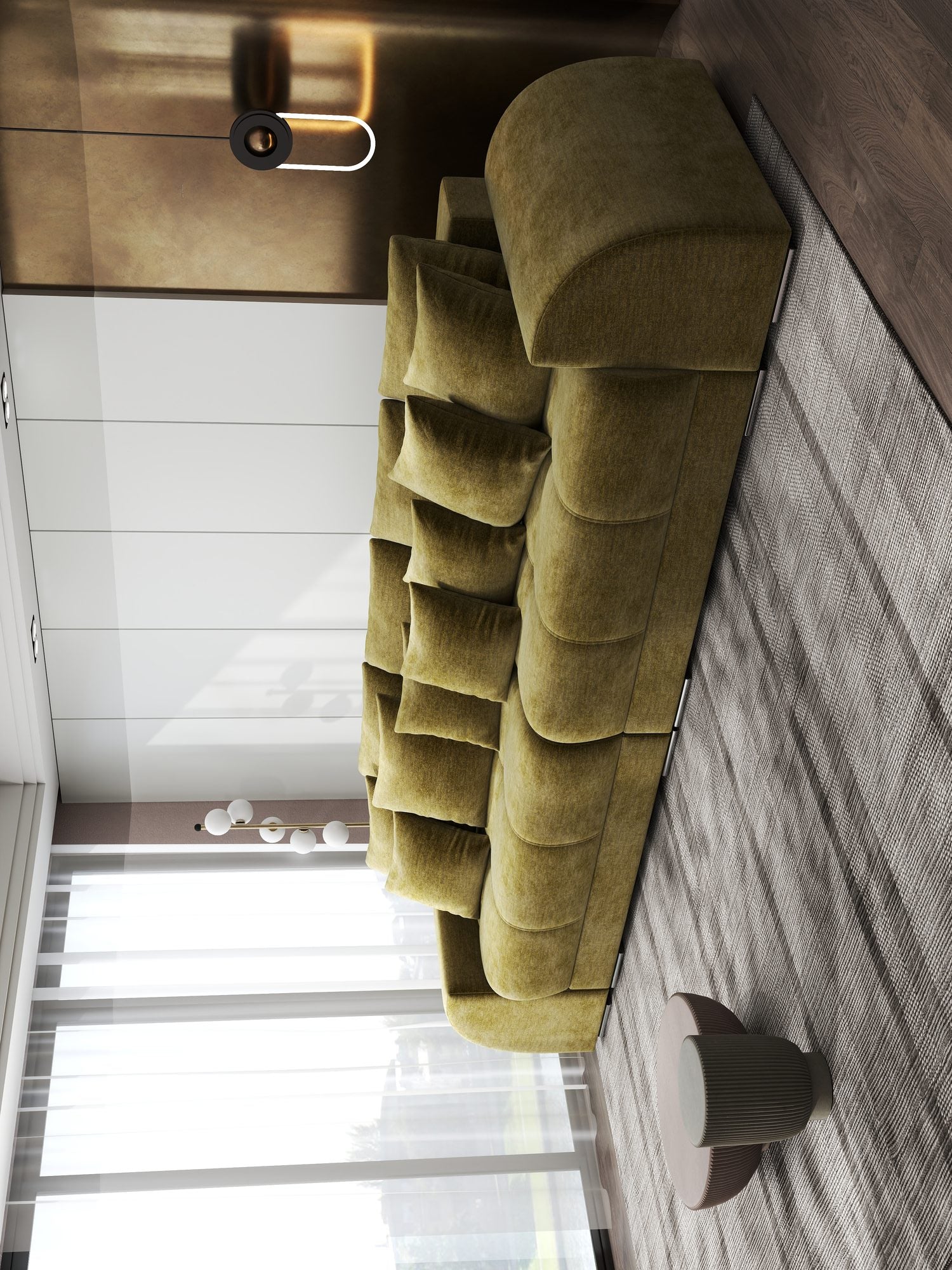 Canapea extensibilă dumonde cu 2 lăzi de depozitare si sezut confortabil din spuma high-density, Verona Monolith Verde Olive 38 310x100 cm
