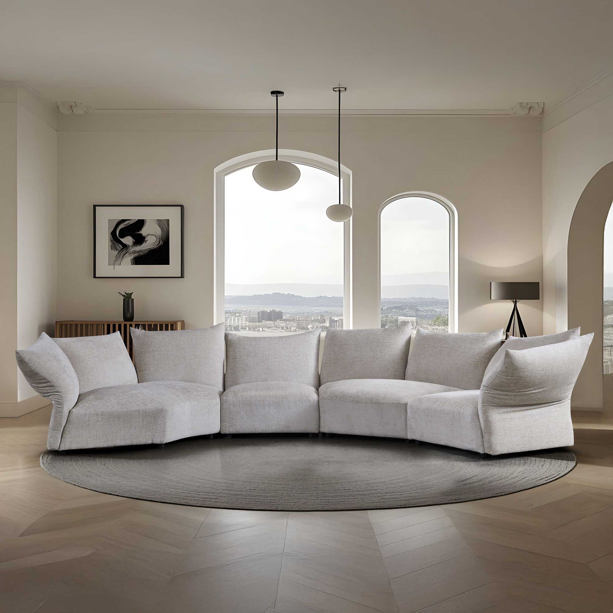 Dumonde félkör alakú kanapé kényelmes HR habszivacs ülőrésszel Vogue 460x131 cm