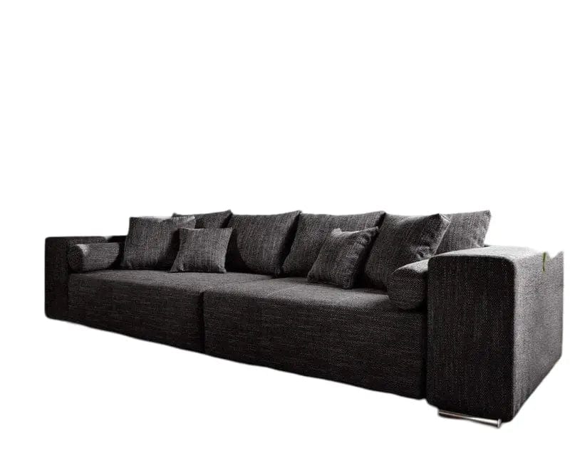 Canapea extensibilă dumonde cu ladă de depozitare si sezut confortabil din spuma high-density, Marbela Magma Black XXL 295x120 cm