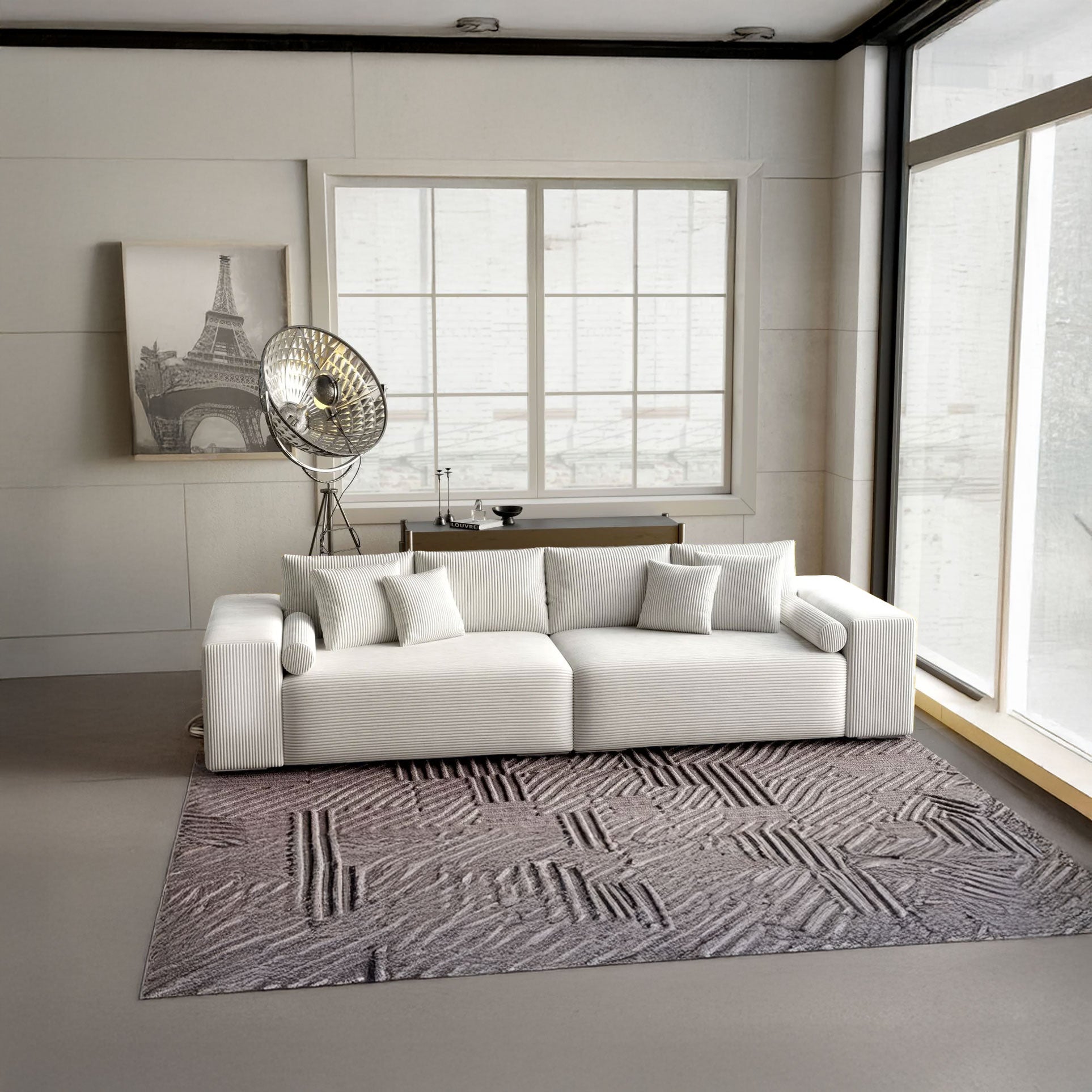 Canapea extensibilă dumonde cu ladă de depozitare si sezut confortabil din spuma HR, Marbela Zoom Cream XXL 295x100 cm fabrica